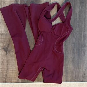 Women’s Burgundy Sculpting Jumpsuit 437